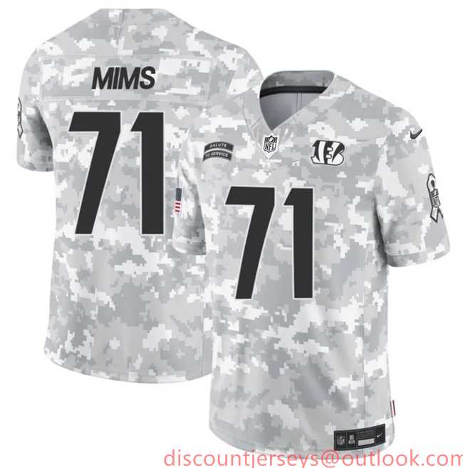 Men%27s Cincinnati Bengals #71 Amarius Mims 2024 F.U.S.E Arctic Camo Salute To Service Limited Stitched Football Jersey Dzhi